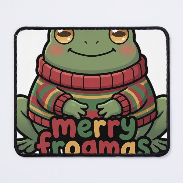 Item preview, Cute Christmas Frog in a Knitted Sweater - Merry Frogmas designed and sold by pumsquare.