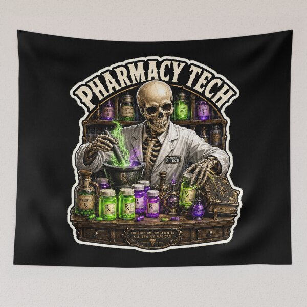 Item preview, Pharmacy Tech Skeleton Halloween Counting Bones Accurate designed and sold by BeardWave.
