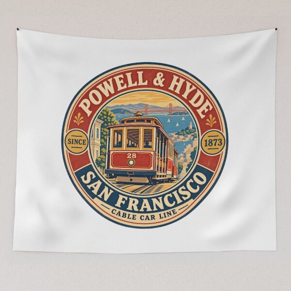 Item preview, San Francisco Powell Hyde Cable Car Vintage Transit Badge designed and sold by Globalcitytees.