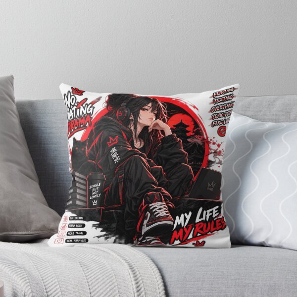 Item preview, No Dating Drama Single But Not Lonely Anime Girl Rules Design designed and sold by PrimeRootsArt.
