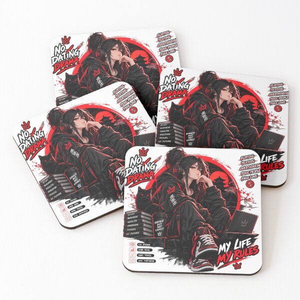 Item preview, No Dating Drama Single But Not Lonely Anime Girl Rules Design designed and sold by PrimeRootsArt.