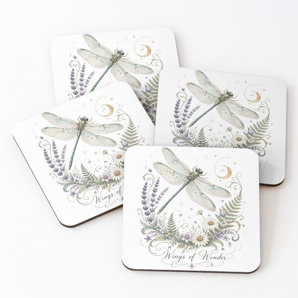 Item preview, Wings of Wonder Dragonfly Lavender Floral Boho Celestial Nature Art designed and sold by inkoutninja.
