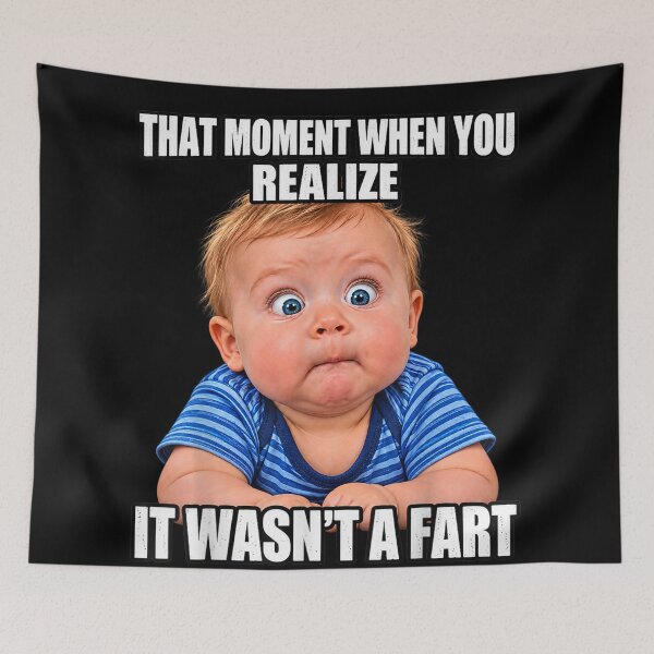 Item preview, Surprised Baby Reaction with Toilet Humor Caption designed and sold by GalenoHenley.