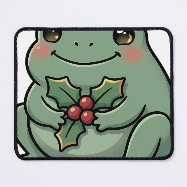 Item preview, Cute Christmas Frog Holding a Holly Sprig designed and sold by pumsquare.