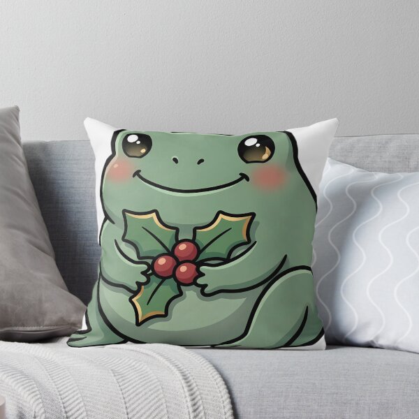 Item preview, Cute Christmas Frog Holding a Holly Sprig designed and sold by pumsquare.