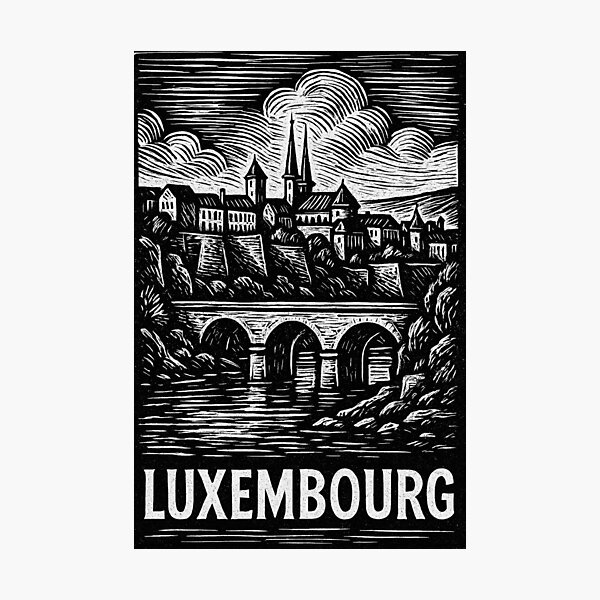 Item preview, Luxembourg Linocut Style  designed and sold by Thistle-TShop.