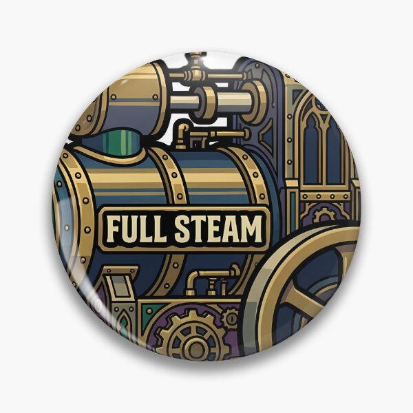 Item preview, Gothic Brass Steam Engine - Full Steam Steampunk Art designed and sold by IllumeInk.
