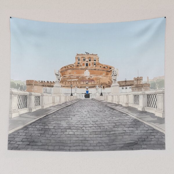 Item preview, Castel Sant'Angelo Rome Watercolor Print – Italian Landmark Wall Art designed and sold by POSTERIOCREW.