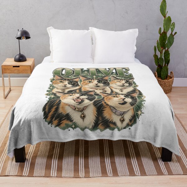 Item preview, Olive The Cat Vintage 90s Bootleg Retro Calico Cat Graphic designed and sold by AlexandraAz.