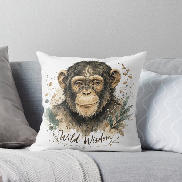 Item preview, Wild Wisdom Chimpanzee Portrait Boho Primate Wildlife Nature Art designed and sold by inkoutninja.