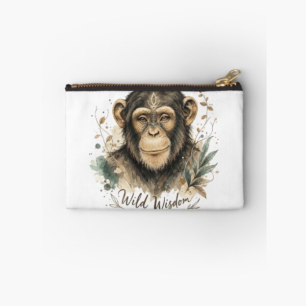 Item preview, Wild Wisdom Chimpanzee Portrait Boho Primate Wildlife Nature Art designed and sold by inkoutninja.