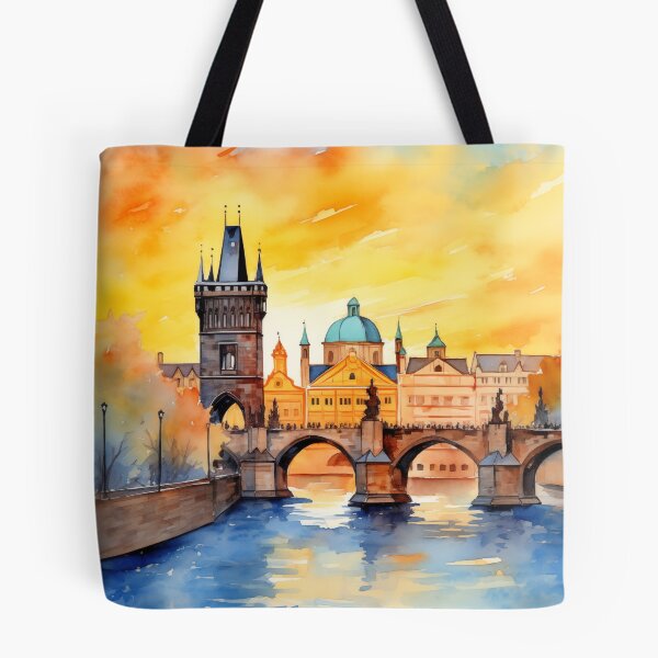 Item preview, Charles Bridge Prague Sunset Watercolor Art designed and sold by Anuchartl.