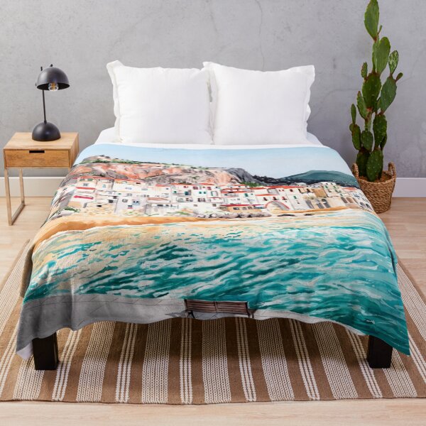 Item preview, Cefalù Sicily Italy Watercolor Print – Italian Coastal Wall Art designed and sold by POSTERIOCREW.
