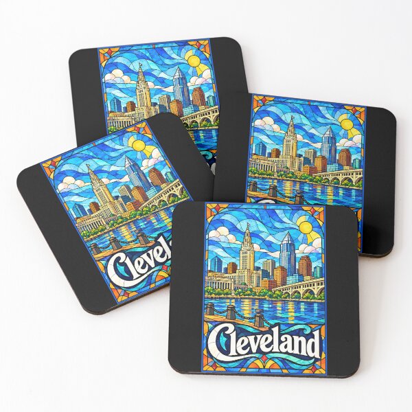 Item preview, Cleveland Ohio Travel Stained Glass Art designed and sold by TomFrontierArt.