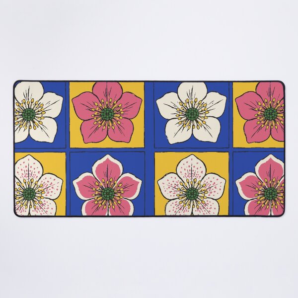 Item preview, Hellebore Varieties Four Tile Block Print Sampler designed and sold by sdcreations210.