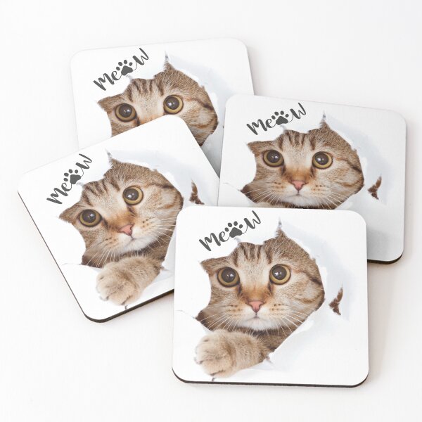 Item preview, Cute Peeking Cat Ripped Paper Meow Art designed and sold by T-ShirtTerrace.