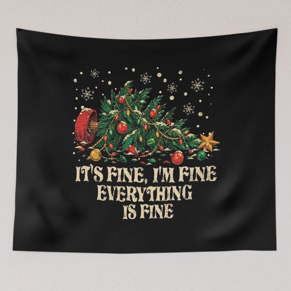 Item preview, Its Fine Everything Is Fine Fallen Knocked Over Christmas Tree designed and sold by Ortigzitoun.