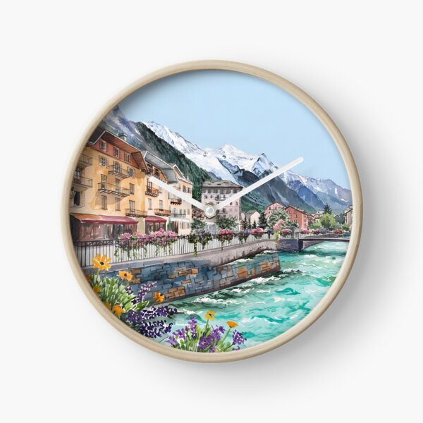 Item preview, Chamonix Watercolor Print – French Alps Vintage Landscape Art designed and sold by POSTERIOCREW.