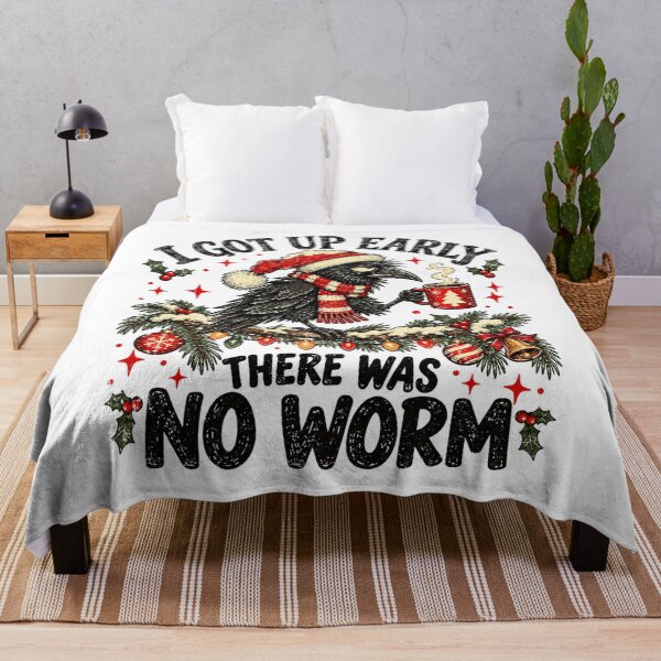 Item preview, I Got Up Early There Was No Worm Funny Christmas Crow Coffee designed and sold by BlightedArt.