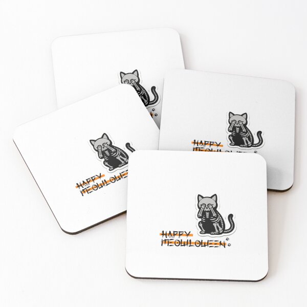 Item preview, Happy Mealloween Peek A Boo Skeleton Cat Spooky Design designed and sold by HQ74.