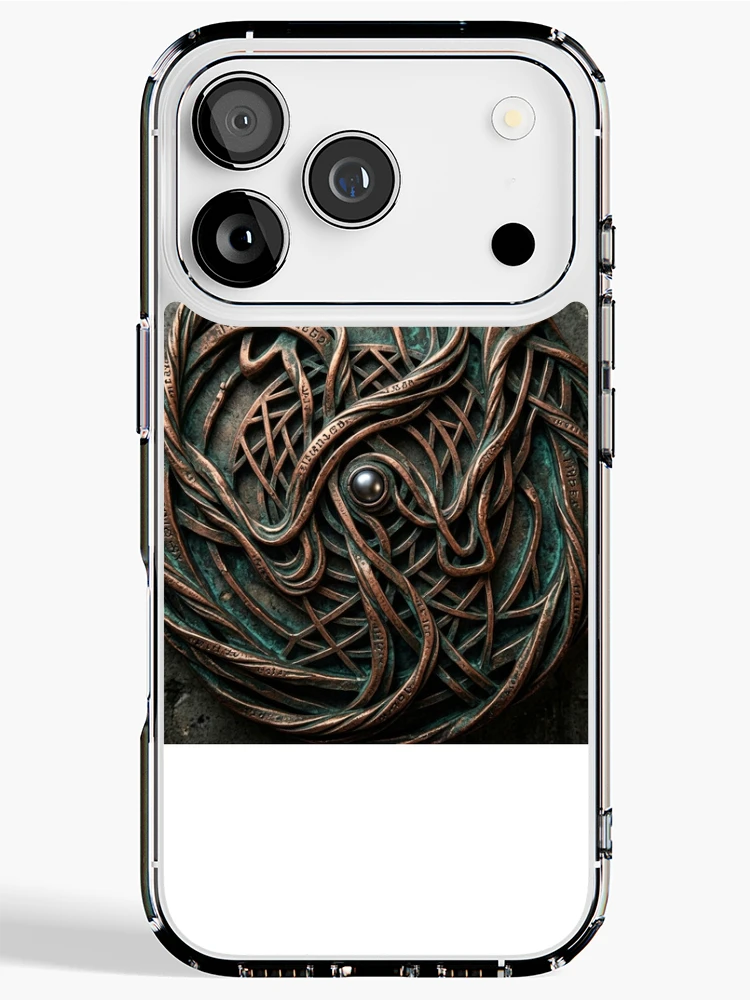 Thumbnail 1 of 5, iPhone Case, Abstract Metallic Rune Circular Shield Design designed and sold by Sharif Islam.