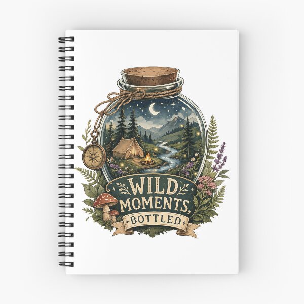 Item preview, Wild Moments Bottled Vintage Camping Jar Woodland Adventure Art designed and sold by inkoutninja.