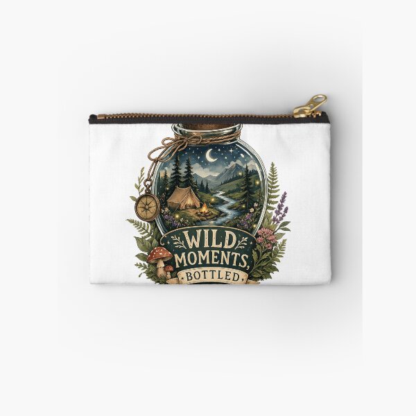 Item preview, Wild Moments Bottled Vintage Camping Jar Woodland Adventure Art designed and sold by inkoutninja.