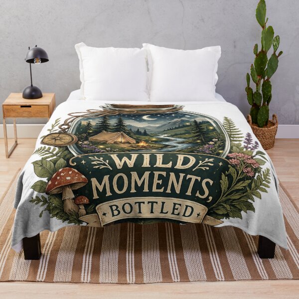 Item preview, Wild Moments Bottled Vintage Camping Jar Woodland Adventure Art designed and sold by inkoutninja.