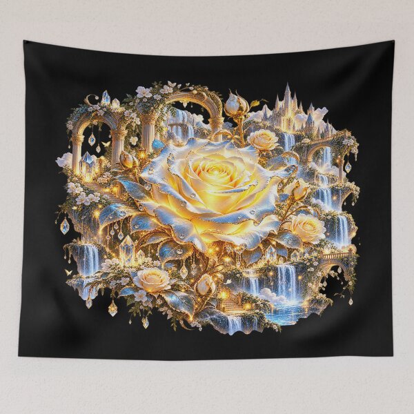 Item preview, Golden Enchanted Rose – Crystal Waterfall Fantasy Garden designed and sold by TroviTutto.
