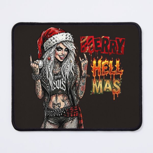 Item preview, Merry Hellmas Spiked Santa Hat Rocker designed and sold by Voodoo Store Paranormal Collections.
