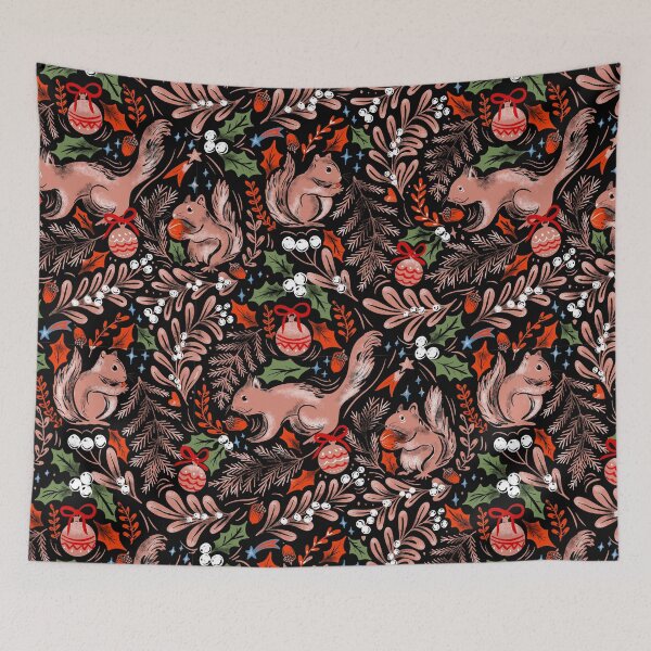 Item preview, Playful Squirrels Christmas Pattern designed and sold by Anis Illustration.
