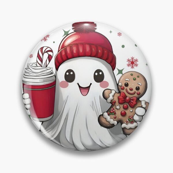 Item preview, Cute 3D Pastel Ghost & Mini Christmas Tree  Spooky Christmas designed and sold by ZyxDes.