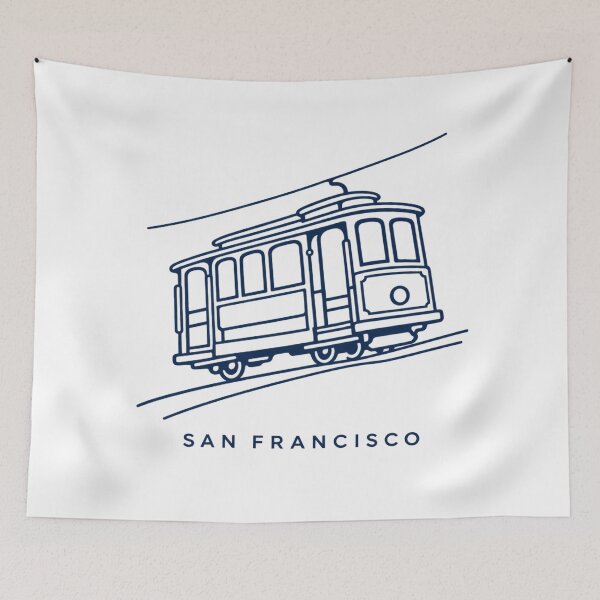 Item preview, San Francisco Cable Car Minimal Line Art | Vintage Travel Design designed and sold by Globalcitytees.
