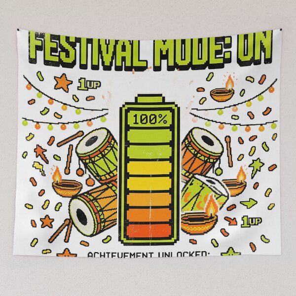 Item preview, Festival Mode On Pixel Art Gamer Indian Festival designed and sold by Rongchonge.