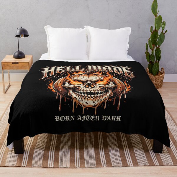 Item preview, HELL MADE Melting Pumpkin Skull – Gothic Halloween Streetwear Design designed and sold by RajDeals.