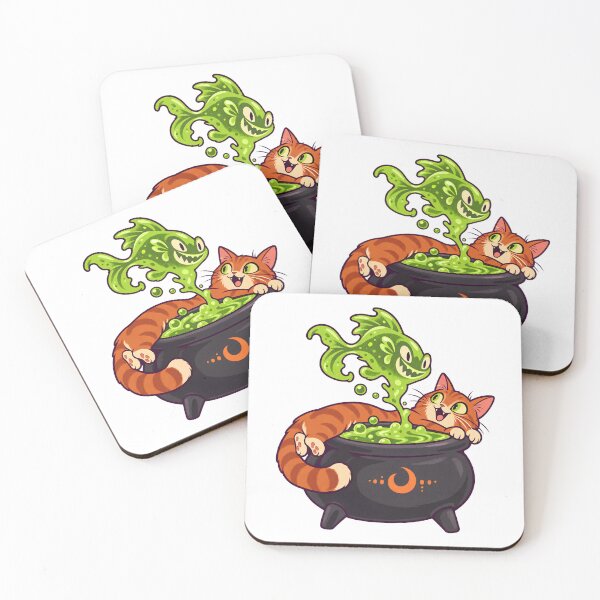 Item preview, Cute Orange Cat Brewing Ghost Fish designed and sold by UvooArt.