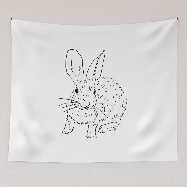 Item preview, Cottontail Rabbit - line drawing designed and sold by stephaniepeters.