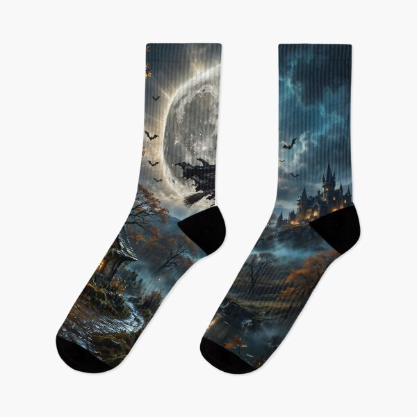 Item preview, The Witching Hour - Moonlit Haunted Valley designed and sold by DreamyWallVibes.