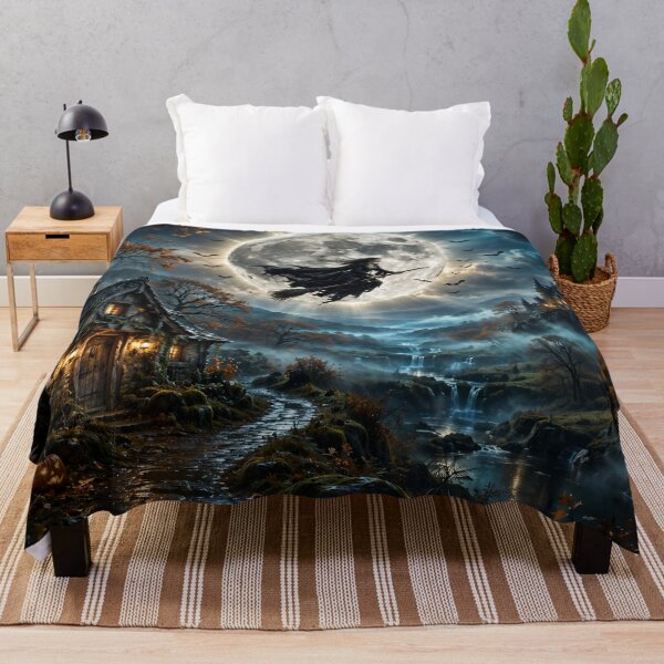 Item preview, The Witching Hour - Moonlit Haunted Valley designed and sold by DreamyWallVibes.