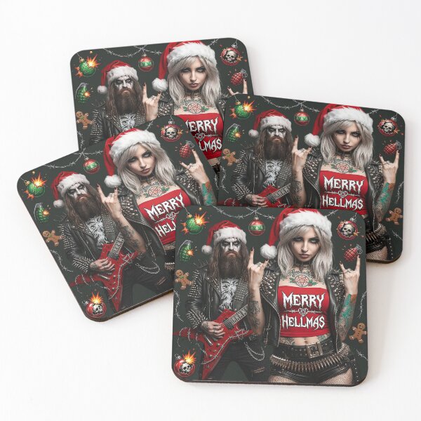 Item preview, Merry Hellmas Heavy Metal Couple Rockers designed and sold by Voodoo Store Paranormal Collections.