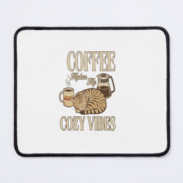 Item preview, Coffee Makes Me Cozy Vibes - Retro Sleeping Orange Tabby Cat christmas gift designed and sold by Soft Strength Studio.