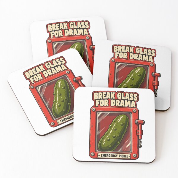 Item preview, Emergency Pickle Break Glass for Drama Absurd Food Humor designed and sold by ZAROOMART.