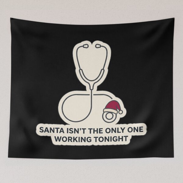 Item preview, Santa Isn't the Only One Working Tonight - Nurse designed and sold by TheCalmEdit.