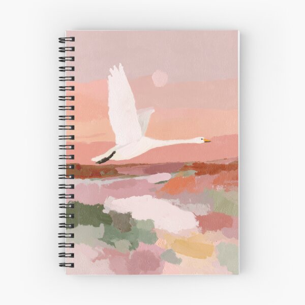 Item preview, White Swan over Pink Fields – Sunset Landscape designed and sold by Studio Remier.