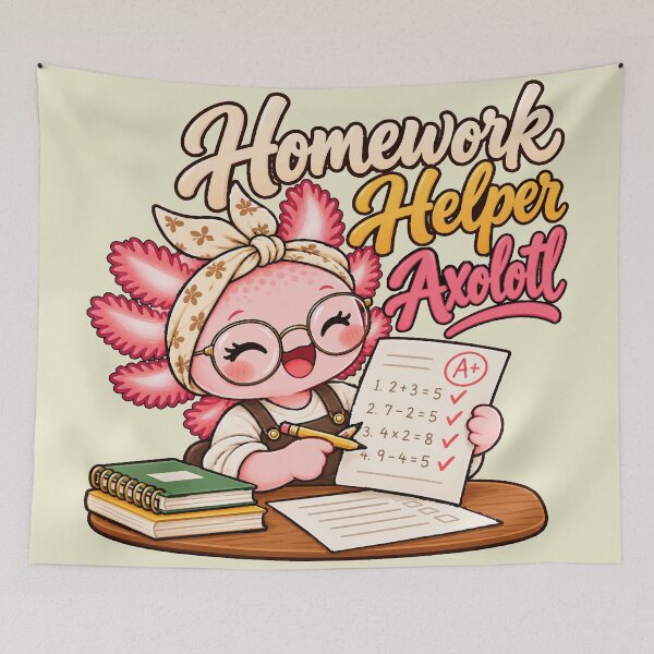 Item preview, Homework Helper Axolotl – Cute Teacher Axolotl School Design designed and sold by HH Design House.