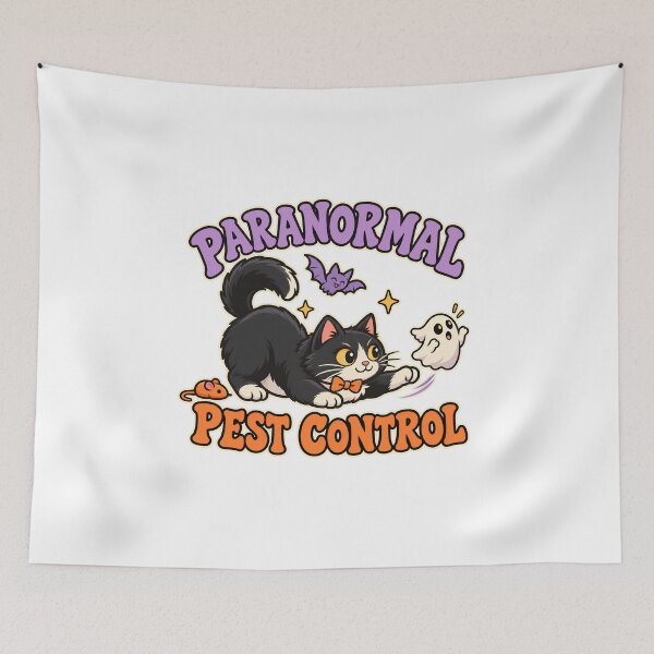Item preview, Funny Paranormal Pest Control Tuxedo Cat designed and sold by UvooArt.
