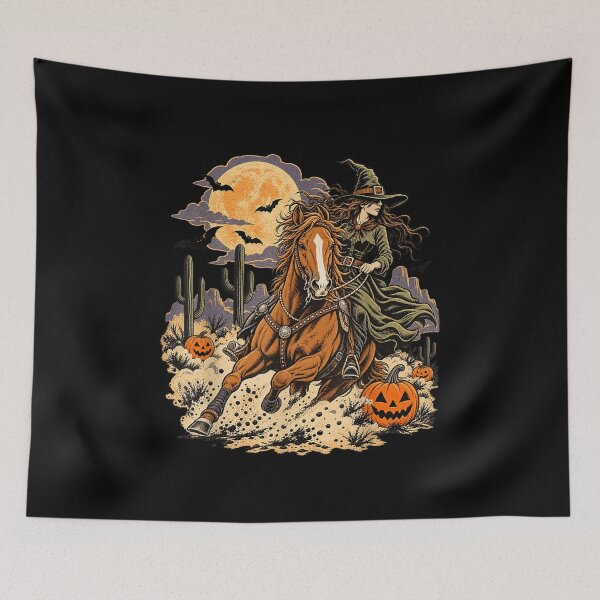 Item preview, Halloween Witch Horse Western Cowgirl Spooky designed and sold by Gargamal.