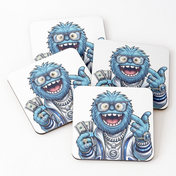 Item preview, Cool Blue Furry Monster with Chains, Glasses & Cash designed and sold by Stavman Creative Designs.