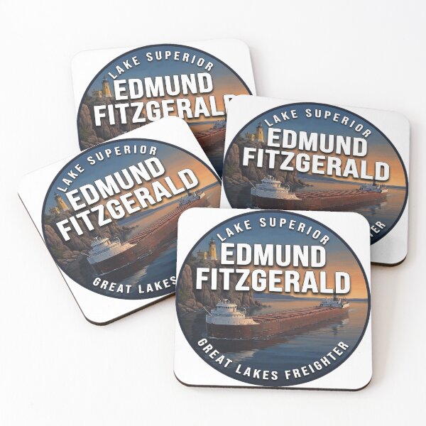 Item preview, Edmund Fitzgerald Lake Superior Lighthouse Passage Round Badge Sticker designed and sold by DetourDgn.