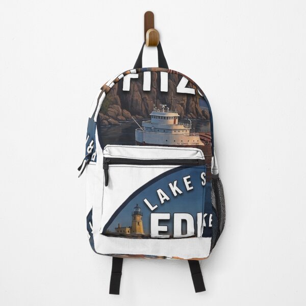 Artikelvorschau, Edmund Fitzgerald Lake Superior Lighthouse Passage Round Badge Sticker entworfen und verkauft von DetourDgn.